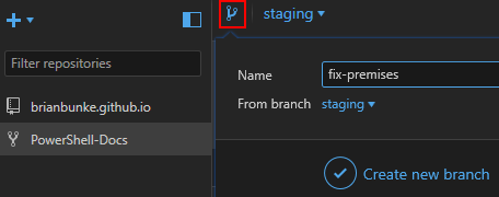 Create new branch